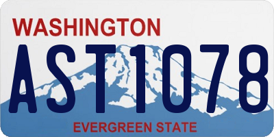 WA license plate AST1078