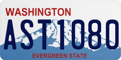 WA license plate AST1080