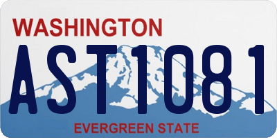 WA license plate AST1081
