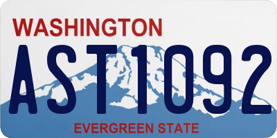 WA license plate AST1092