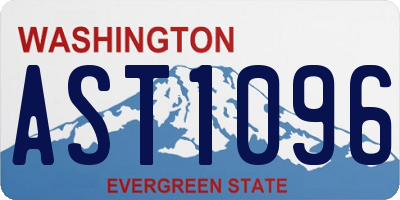 WA license plate AST1096