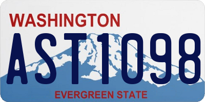 WA license plate AST1098