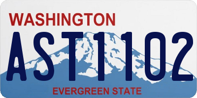 WA license plate AST1102
