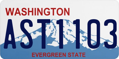 WA license plate AST1103
