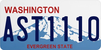 WA license plate AST1110