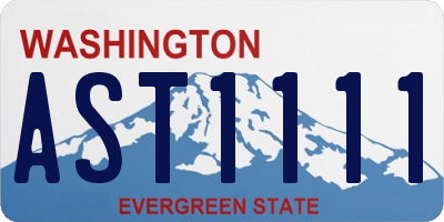 WA license plate AST1111