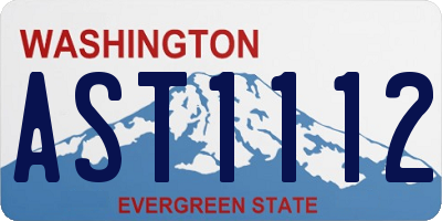 WA license plate AST1112