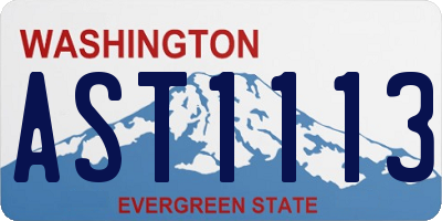 WA license plate AST1113