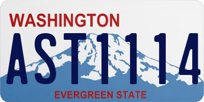 WA license plate AST1114