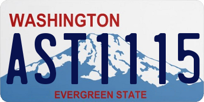 WA license plate AST1115