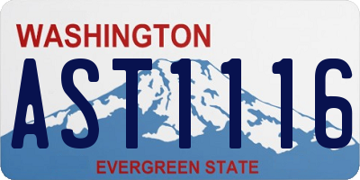 WA license plate AST1116
