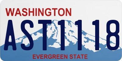 WA license plate AST1118