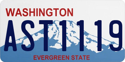 WA license plate AST1119