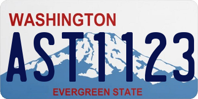 WA license plate AST1123