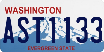 WA license plate AST1133