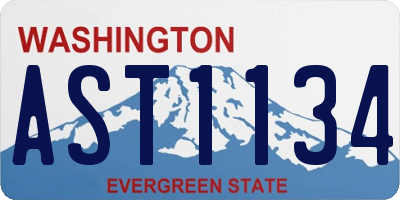 WA license plate AST1134