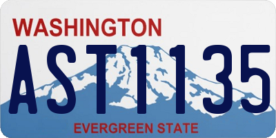 WA license plate AST1135
