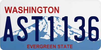 WA license plate AST1136