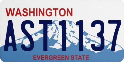 WA license plate AST1137