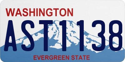 WA license plate AST1138
