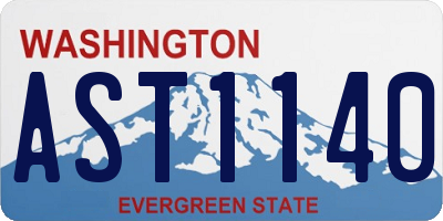 WA license plate AST1140