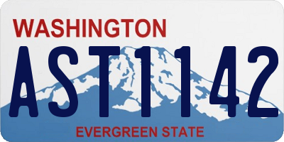 WA license plate AST1142