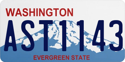 WA license plate AST1143