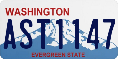 WA license plate AST1147