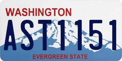 WA license plate AST1151
