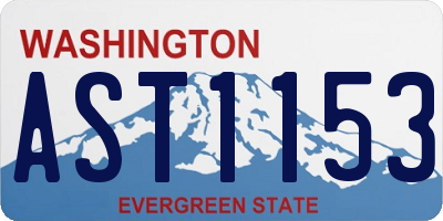 WA license plate AST1153