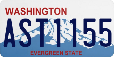 WA license plate AST1155