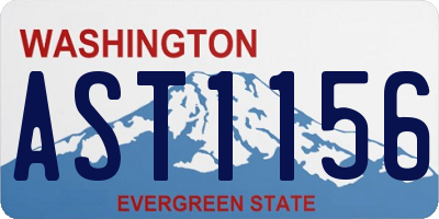 WA license plate AST1156