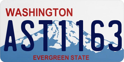 WA license plate AST1163