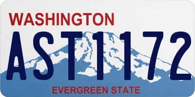 WA license plate AST1172