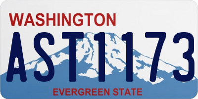 WA license plate AST1173