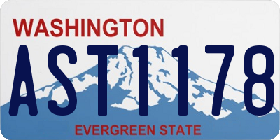 WA license plate AST1178