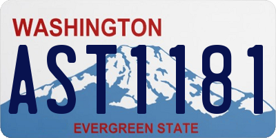 WA license plate AST1181
