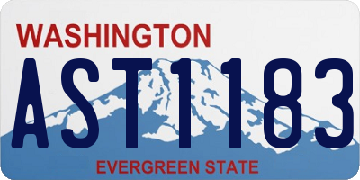 WA license plate AST1183