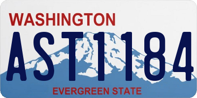 WA license plate AST1184