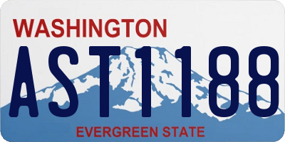 WA license plate AST1188