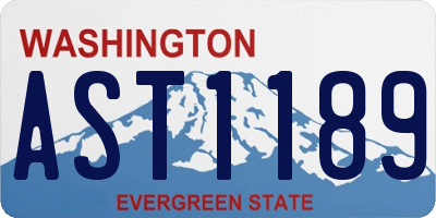 WA license plate AST1189