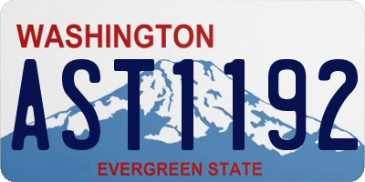 WA license plate AST1192
