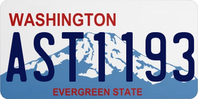 WA license plate AST1193