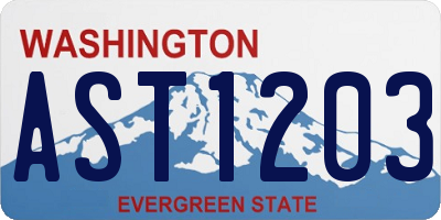 WA license plate AST1203