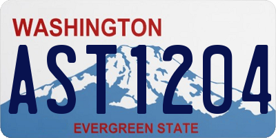 WA license plate AST1204
