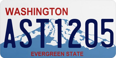 WA license plate AST1205