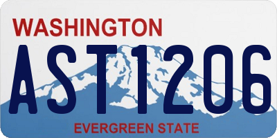WA license plate AST1206