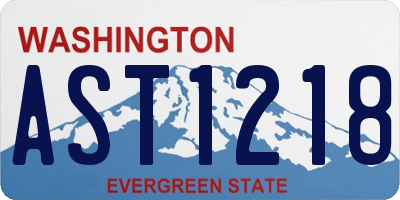 WA license plate AST1218