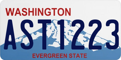 WA license plate AST1223