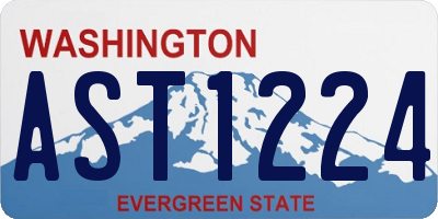 WA license plate AST1224